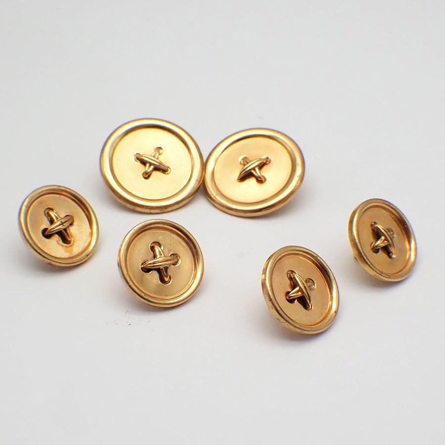 Tiffany Co Mens Button Set of 6 14K Gold - Etsy