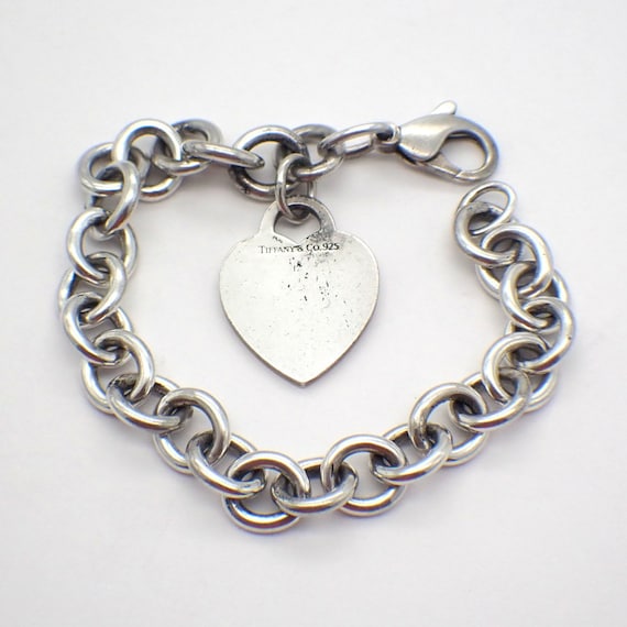 Tiffany Heart Tag Charm Bracelet Sterling Silver - Etsy
