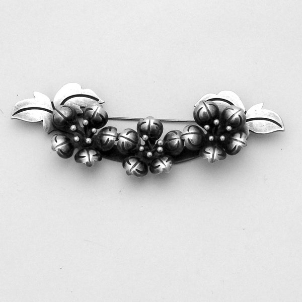 Victoria Floral Brooch Sterling Silver Mexico