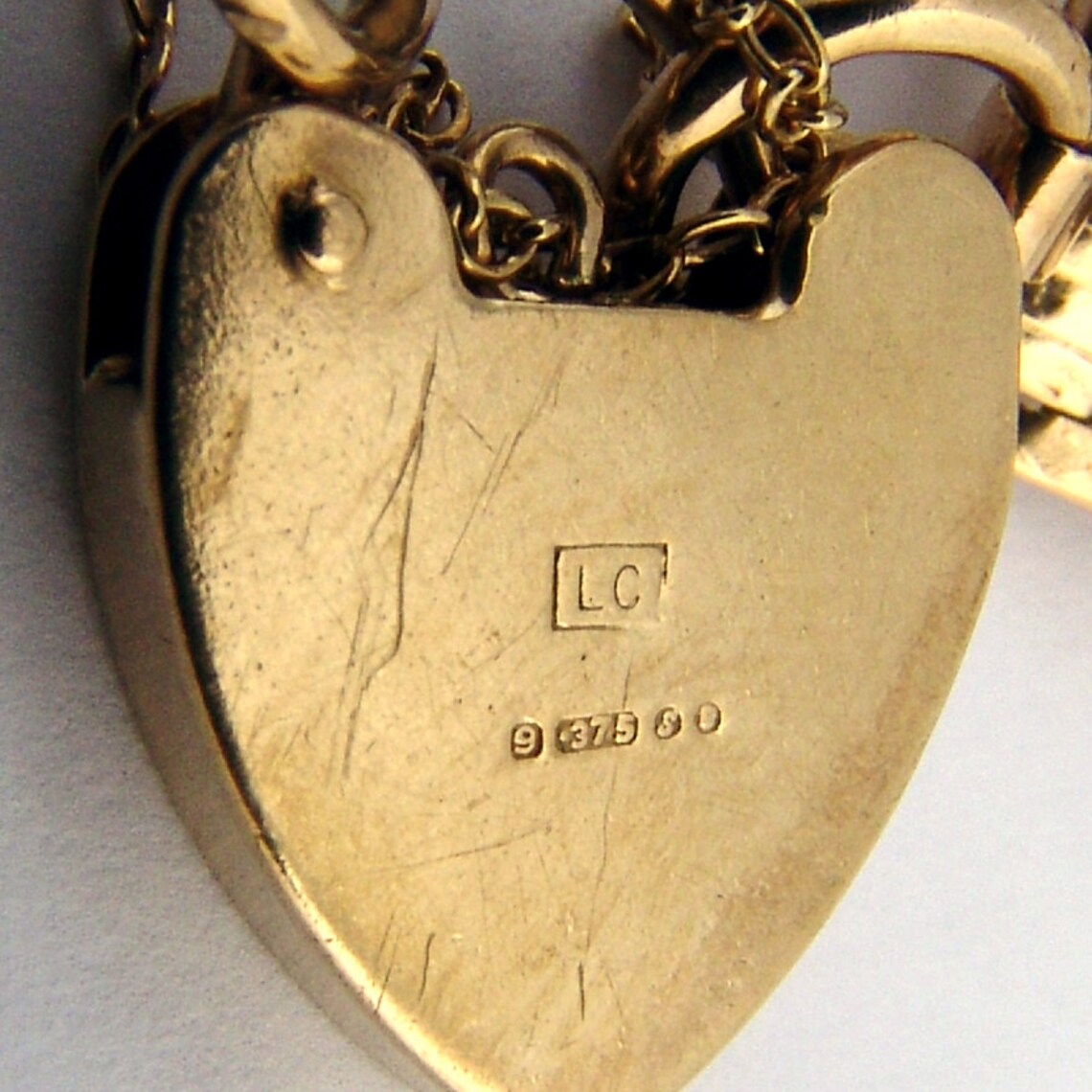 Vintage Chain Bracelet Heart Locket 9 Ct Gold Etsy