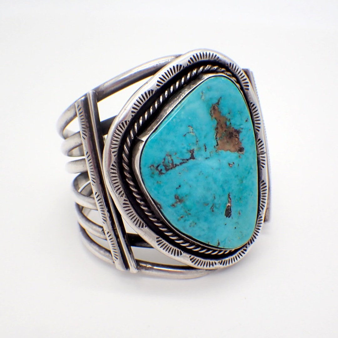 ナバホ オールドポーン ワイド カフ ブレスレット ターコイズ