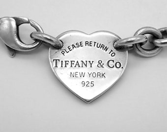 Please Return to Tiffany Heart Tag Necklace Sterling Silver - Etsy
