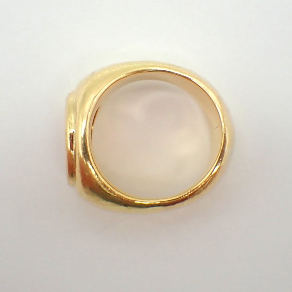 Carnelian Intaglio Ring 18K Yellow Gold Hammered … - image 5