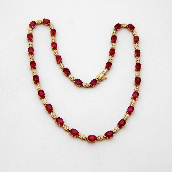Ruby tennis necklace deals