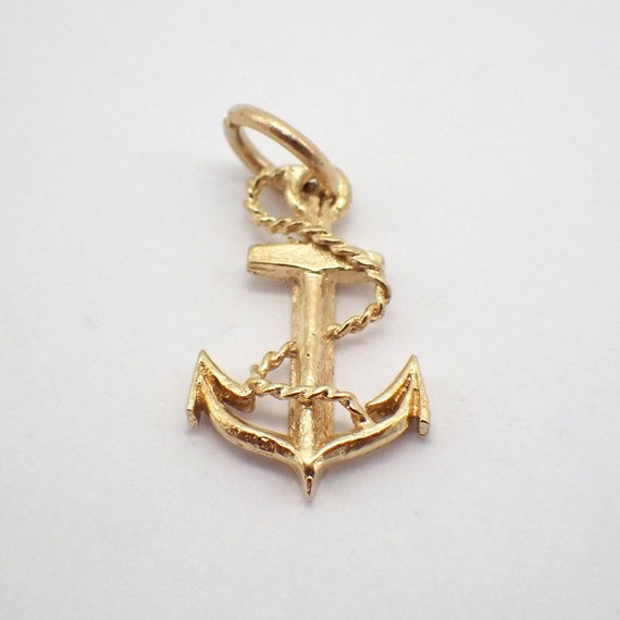 Anchor Holiday Charm Pendant 14K Gold