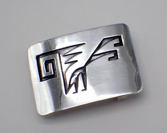 Fibbia per cintura tribale in argento sterling