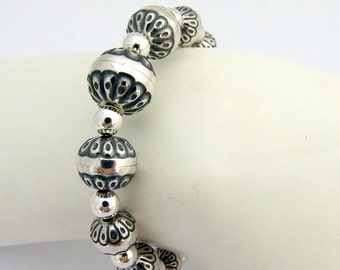SaLe! sALe! Beaded Bracelet Sterling Silver