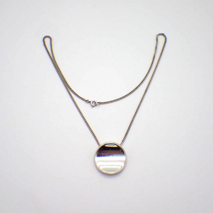 Collier Vintage Robert Lee Morris - Pendentif Disque Plaqué Or Sur Cordon - Occasion Excellente