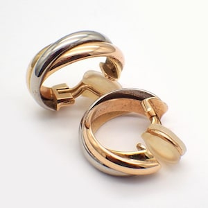 Cartier Trinity Hoop Earrings Clips 18K Gold 1997