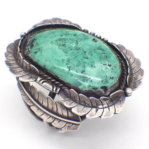 Unrivaled Native American Navajo Signed Huge Kingman Turquoise Sterling Silver Bracelet Unrivaled Native American Navajo Signed Huge Kingman Turquoise Sterling Silver Bracelet