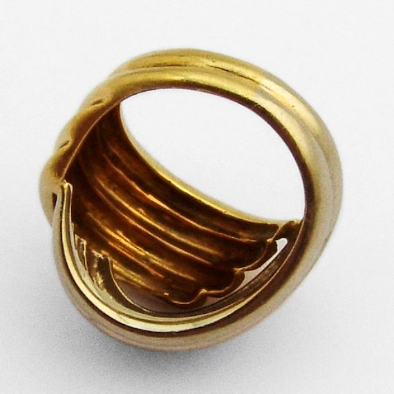 Overlapping Statement Ring Two Tone 18K Gold - image 4