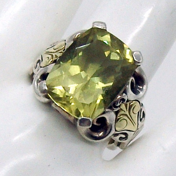 Ann King Citrine Statement Ring Sterling Silver 1… - image 1