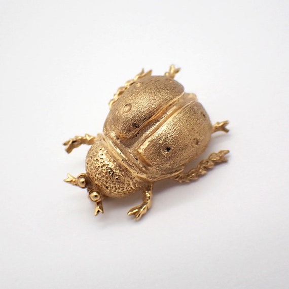 Ladybug Beetle Pin Brooch 14K Yellow Gold Etsy Canada