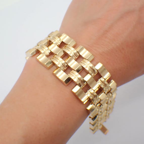 Wide on sale link bracelet