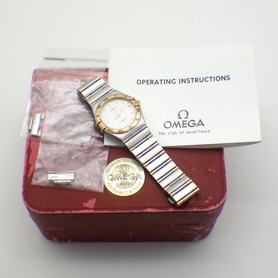 OMEGA Constellation レディース K18/SS Omega Constellation Watch 32mm 18K Gold Bezel Date Indicator - Etsy