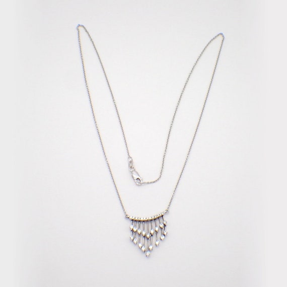 Diamond Tassel Necklace 14K White Gold - image 1