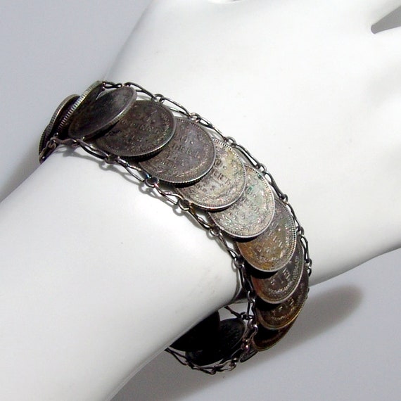 Russian Imperial Silver Coin Bracelet