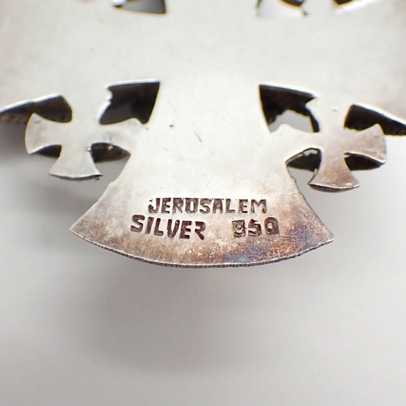 Jerusalem Cross Pendant Chain Necklace Sterling S… - image 4