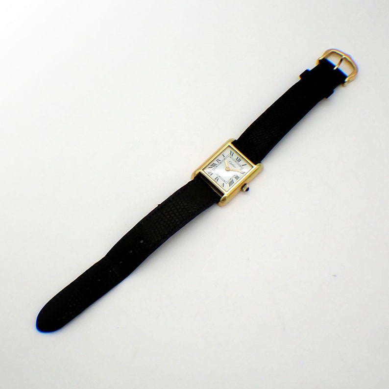 Must De Cartier Tank Watch 20mm 17 Jewels Manual Wind Gold Etsy