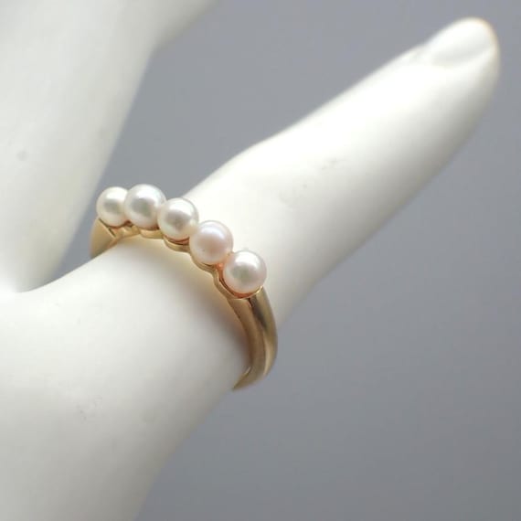 ミキモト ベビーパールリング 18Kゴールド - Etsy 日本