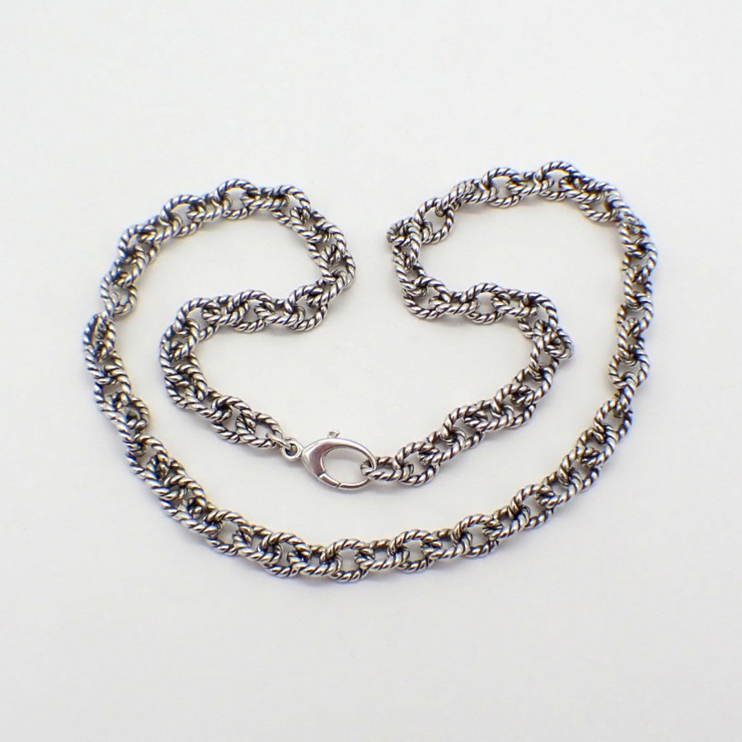 Rope Link Chain Necklace Sterling Silver - Etsy