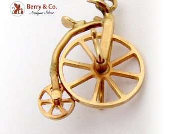 Vintage Bicycle Charm 10 K Gold