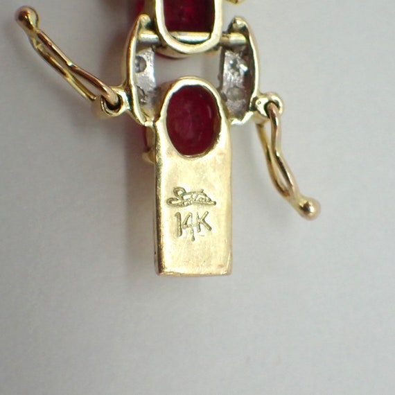 Ruby and Diamond Line Bracelet 14K Yellow Gold - image 4