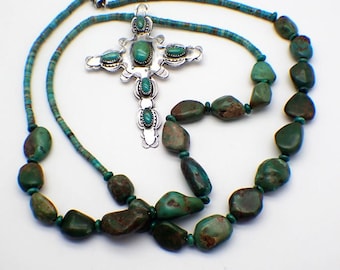 Grande Rosario "Perle Turchesi" Con Grani Di Ulivo E Croce Di San Benedetto