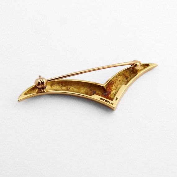 ティファニー シーガル V ピンブローチ 18K イエローゴールド