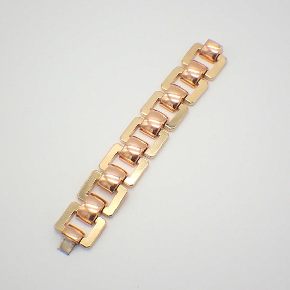 Massive Chain Bracelet Two Tone 14K Gold Foro Ita… - image 4