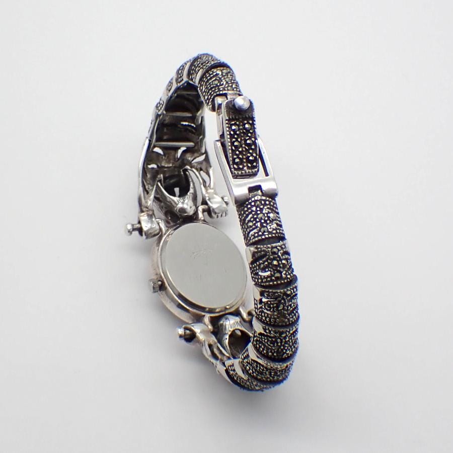 Leopard Panther Wrist Watch Sterling Silver Marcasite Stones Leopard Panther Wrist Watch Sterling Silver Marcasite Stones