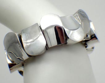ヴィンテージポンドメキシコスターリングシルバーモダニストリーフ