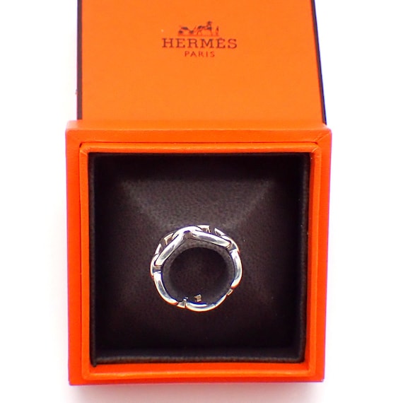 Hermes Chaine D Ancre Enchainee Ring Sterling Silver Boxed Hermes Chaine D Ancre Enchainee Ring Sterling Silver Boxed