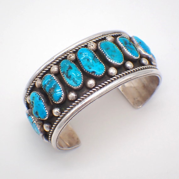 Navajo Indian Jewelry GF刻印　Bracelet Opulent Lester Jackson Turquoise Vintage Native American