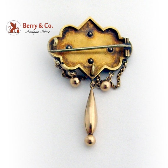 Antique Victorian Intricate Brooch Dangle Decorat… - image 3