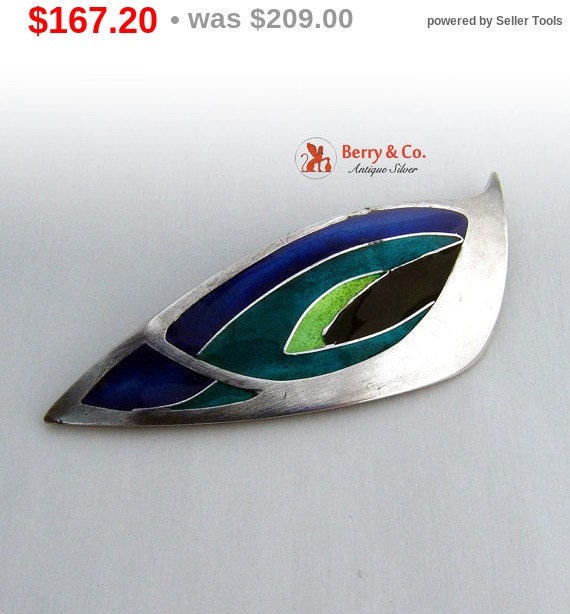 SaLe! sALe! Sterling and Multi Colored Enamel Peac