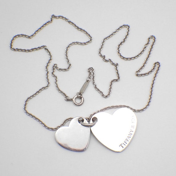 アクセサリー Tiffany heart necklace Tiffany Double Heart Pendant Necklace Sterling Silver - Etsy
