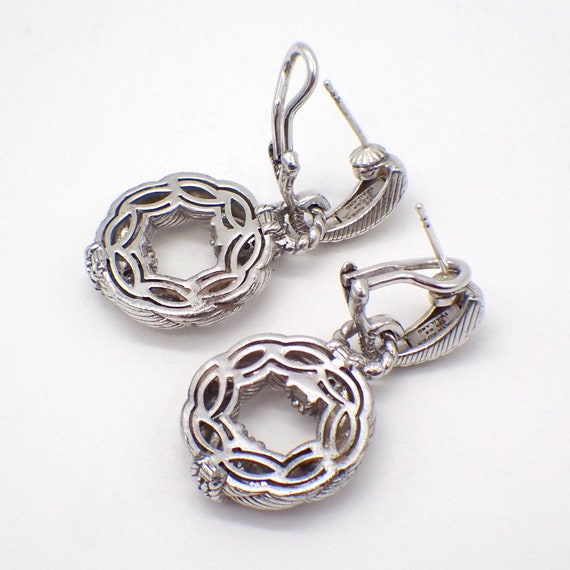 Judith Ripka Dangle Wreath Drop Earrings Sterling… - image 3