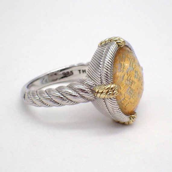 Judith Ripka Amethyst Gold Flake Doublet Ring Ste… - image 2