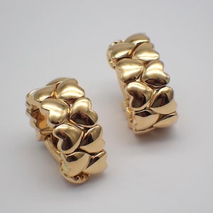Cartier Double Coeurs Heart Hoop Earrings 18K Gold