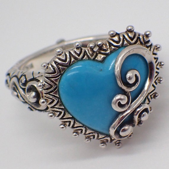 Barbara Bixby Turquoise Heart Ring Sterling Silver