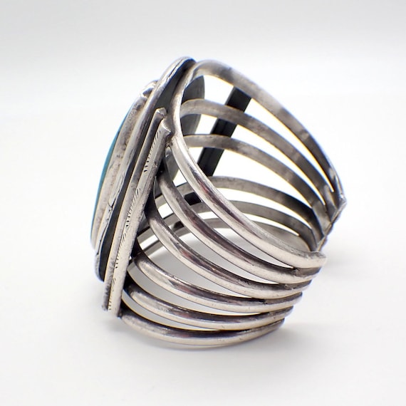 ナバホ オールドポーン ワイド カフ ブレスレット ターコイズ