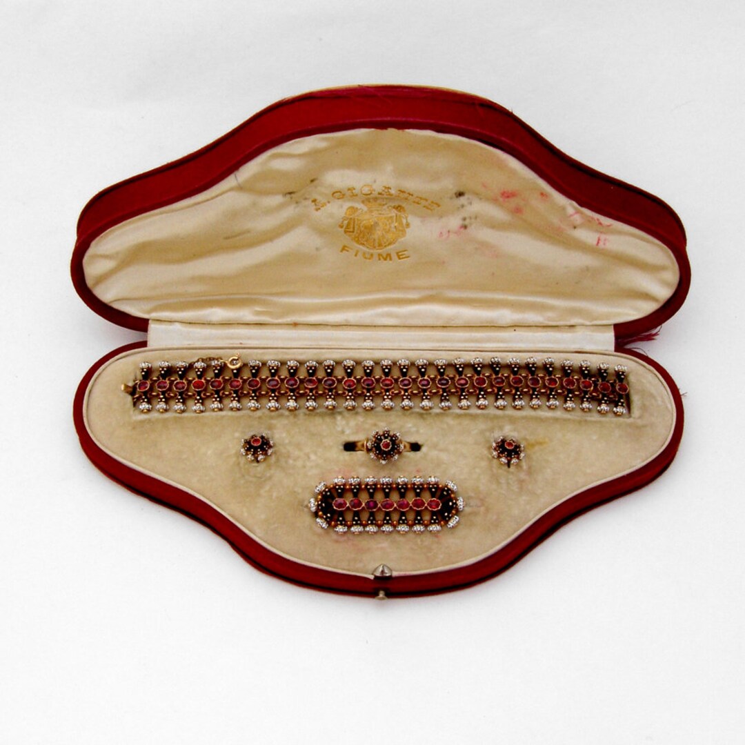 Moretti Blackamoors 4 Piece Jewelry Set Enamel 14K Yellow Gold