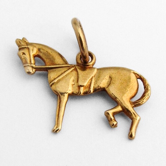 Horse Pendant Charm 14K Yellow Gold - image 2