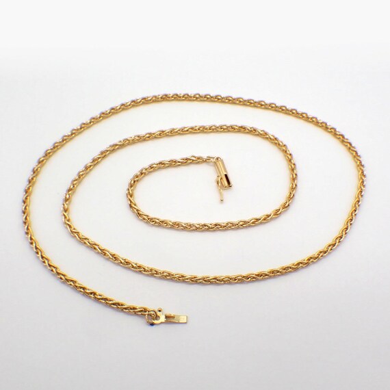 woven gold wheat chain Gem