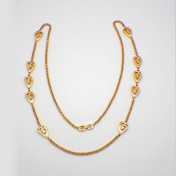 Authentic Givenchy Mixed Link Necklace Gold Tone … - image 1