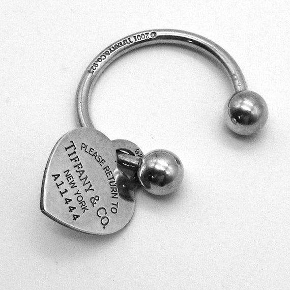 Tiffany Heart Tag Key Ring Sterling Silver Inscribed - Etsy