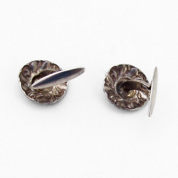 Scandinavian Scroll Leaf Design Cufflinks 830 Sil… - image 2