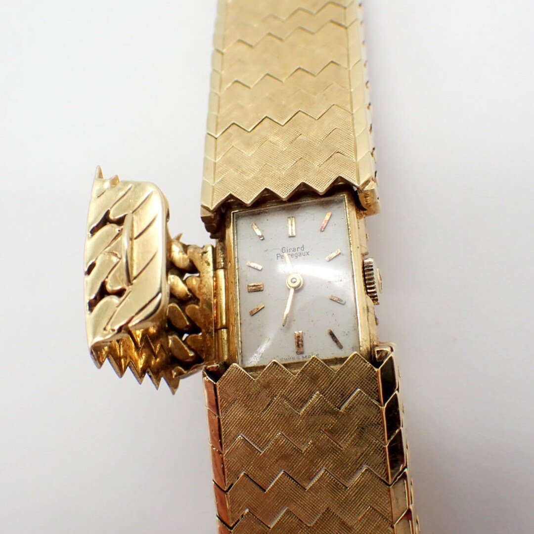 Girard Perregaux Swiss Ladys Watch Wide Bracelet 18K Yellow Gold - Etsy