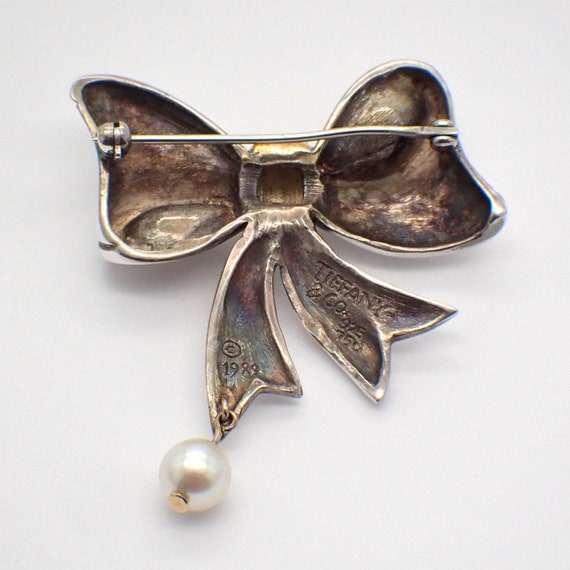 Tiffany Bow Pin Brooch Sterling Silver 18K Gold 1989 - Etsy